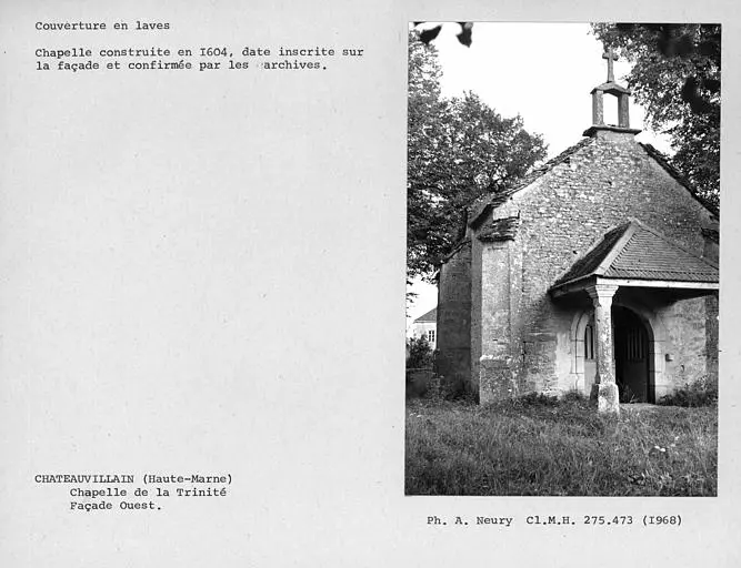 Foto von Dreifaltigkeitskapelle - POP Plateforme Ouverte du Patrimoine / Base Mérimée - © Ministère de la Culture (France), Médiathèque du patrimoine et de la photographie, Centre de recherches sur les Monuments historiques (CRMH), diffusion GrandPalaisRmn Photo