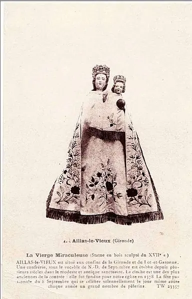 Foto de Iglesia Notre-Dame d'Aillas-le-Vieux - AnonymousUnknown author circa 1900-1910 - © Creative Commons (https://creativecommons.org/licenses/by-sa/4.0/deed.fr)