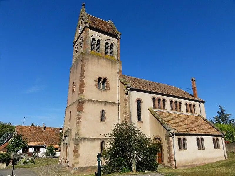 Foto von Protestantische Kirche von Scharrachbergheim - © Ralph Hammann - Wikimedia Commons - © Creative Commons (https://creativecommons.org/licenses/by-sa/4.0/deed.fr)