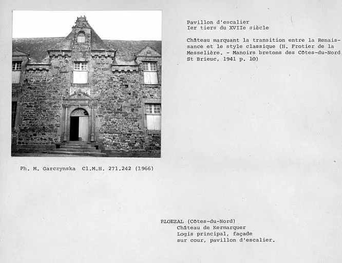 Picture of Kermarker mansion - POP Plateforme Ouverte du Patrimoine / Base Mérimée - © Ministère de la Culture (France), Médiathèque du patrimoine et de la photographie, Centre de recherches sur les Monuments historiques (CRMH), diffusion GrandPalaisRmn Photo