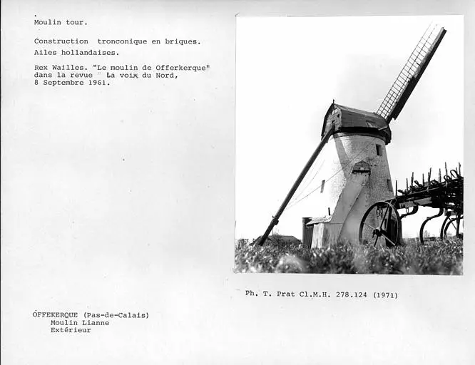 Picture of Windmill - POP Plateforme Ouverte du Patrimoine / Base Mérimée - © Ministère de la Culture (France), Médiathèque du patrimoine et de la photographie, Centre de recherches sur les Monuments historiques (CRMH), diffusion GrandPalaisRmn Photo