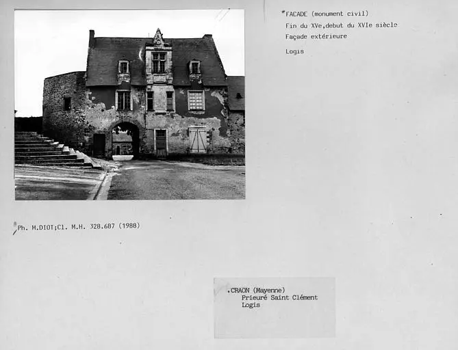 Picture of Bénédictin Saint-Clément priory (old) - POP Plateforme Ouverte du Patrimoine / Base Mérimée - © Ministère de la Culture (France), Médiathèque du patrimoine et de la photographie, Centre de recherches sur les Monuments historiques (CRMH), diffusion GrandPalaisRmn Photo