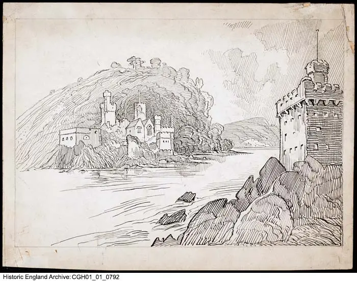 Photo de Castle et plates-formes d'armes à feu de Dartmouth vers l'ouest et le sud - Historic England / Historic England Archive